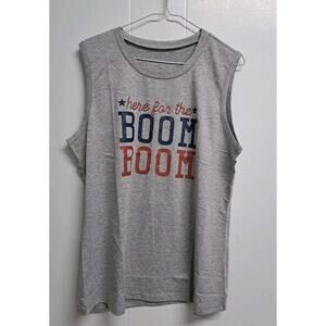 Women's‎ Here For The Boom Boom Sleeveless Shirt 2XL Grey